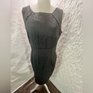 New York & Company Gray and black trimmed business sheath dress, size 10